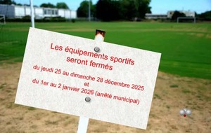 Equipements sportifs fermés !