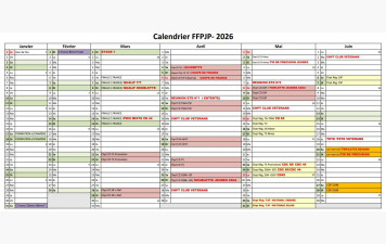 Le calendrier de janvier à juin 2026